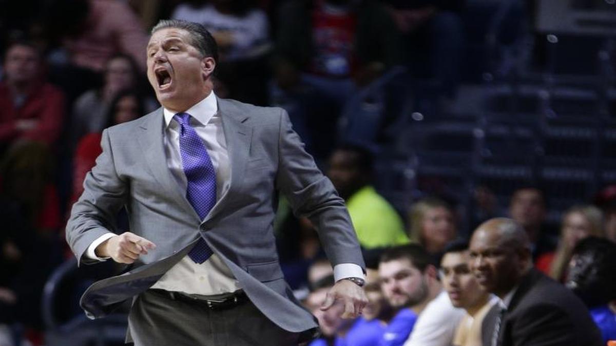 Kentucky Coach John Calipari got his team’s attention during their game against Mississippi on Dec. 29 in Oxford, Miss.