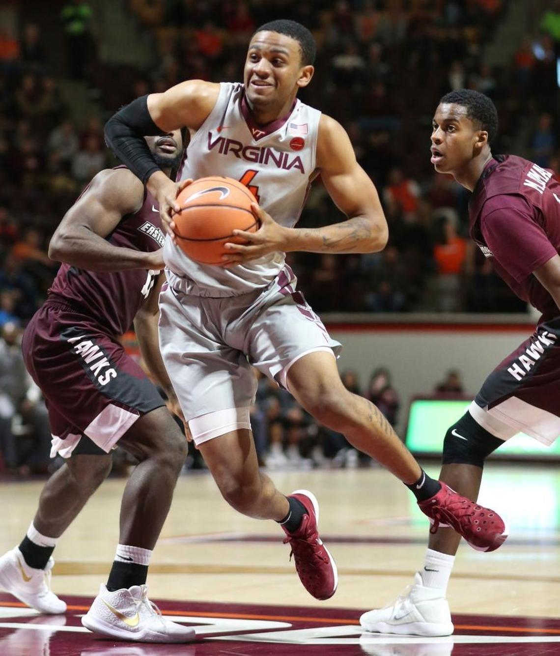 Nickeil Alexander-Walker (4) is Virginia Tech’s third-leading scorer this season at 14.4 points per game.