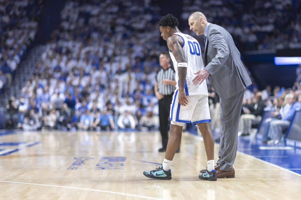 Kentucky head coach Mark Pope landed Otega Oweh as one of his first UK basketball commitments two years ago.