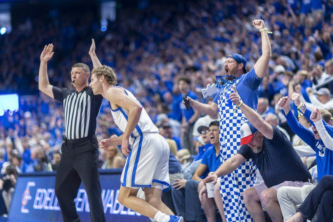 Kentucky basketball guard Collin Chandler made six 3-pointers in the Wildcats’ home win over Vanderbilt at Rupp Arena on Saturday.
