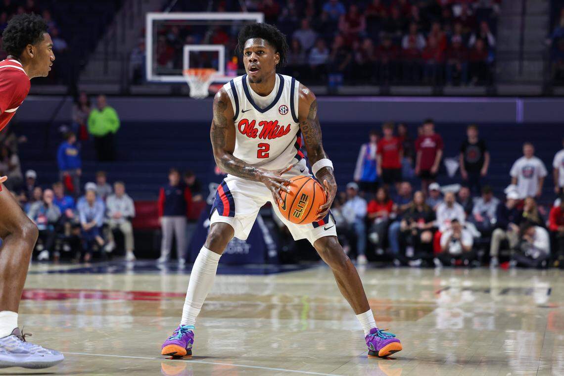 Ole Miss guard AJ Storr averages 13.6 points per game, tied for the team lead. Storr and the Rebels play Kentucky at Rupp Arena on Saturday. 