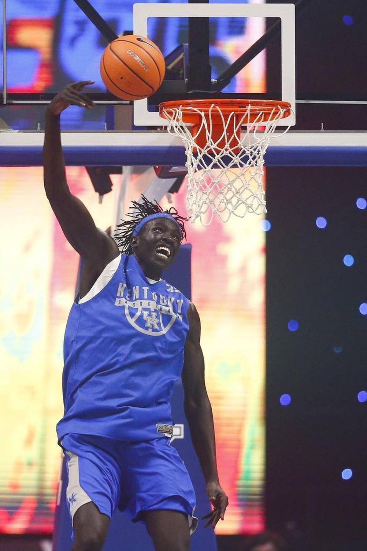 Kentucky sophomore forward Wenyen Gabriel dunked during Big Blue Madness.