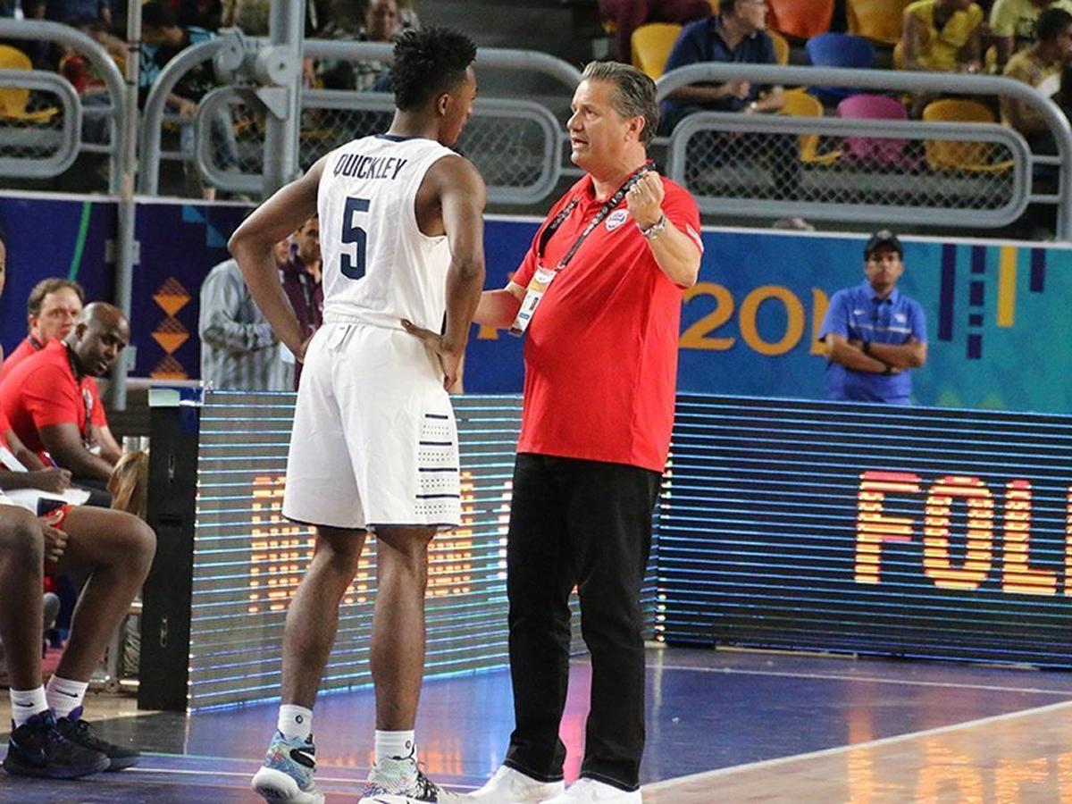 Immanuel Quickley, left, played for John Calipari on the USA Basketball U-19 team in 2017.