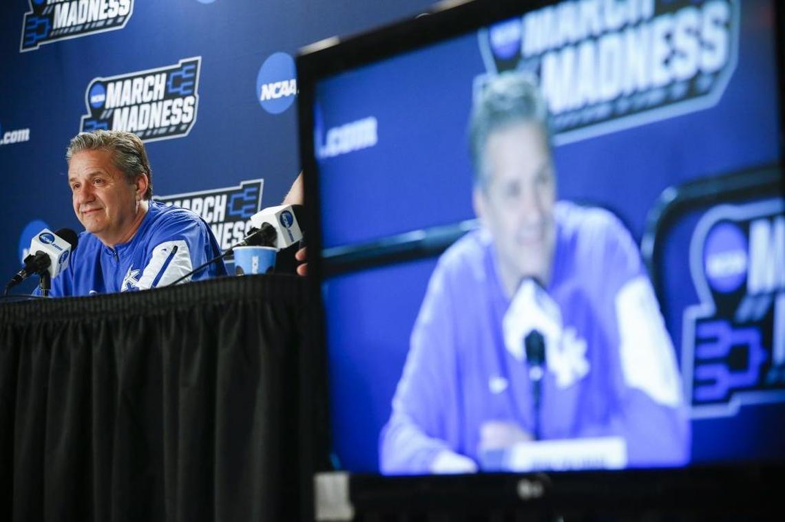 Kentucky Coach John Calipari answered questions from the media in Boise, Idaho, on Friday as UK prepared to take on Buffalo on Saturday.