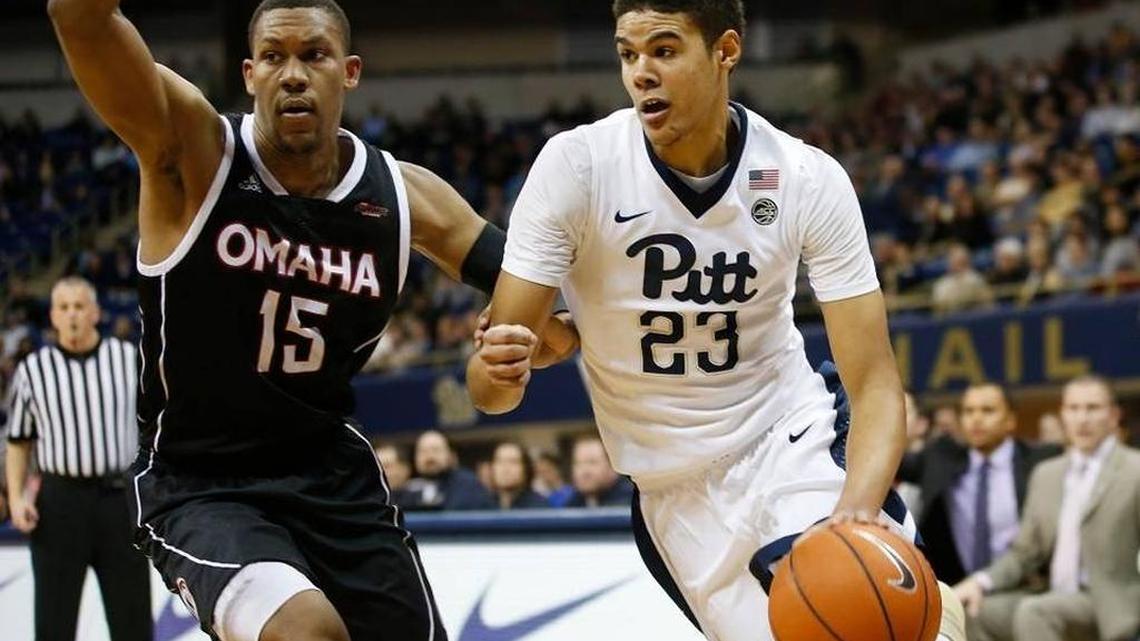 Cameron Johnson, right, averaged 11.9 points per game at Pittsburgh this past season.