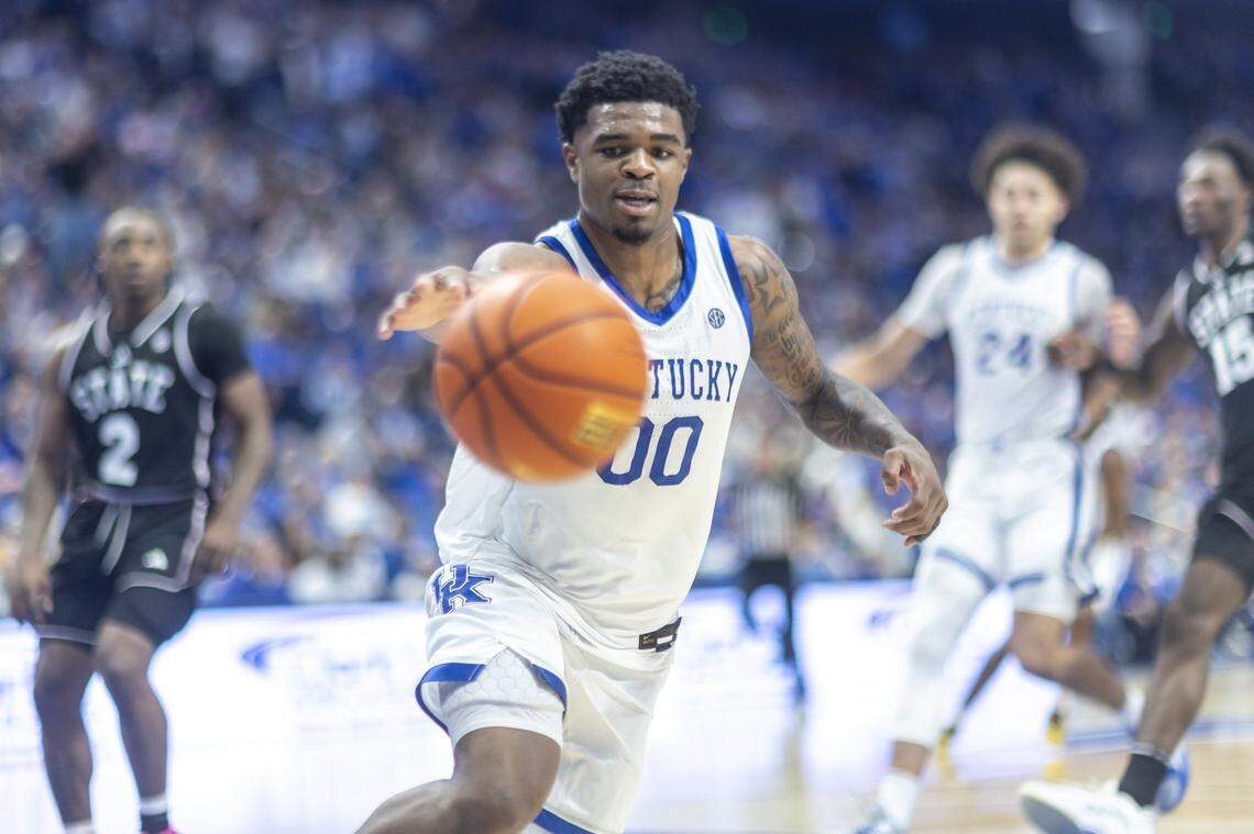 Kentucky guard Otega Oweh has scored at least 10 points in 53 of his 56 games with the Wildcats since he transferred from Oklahoma.