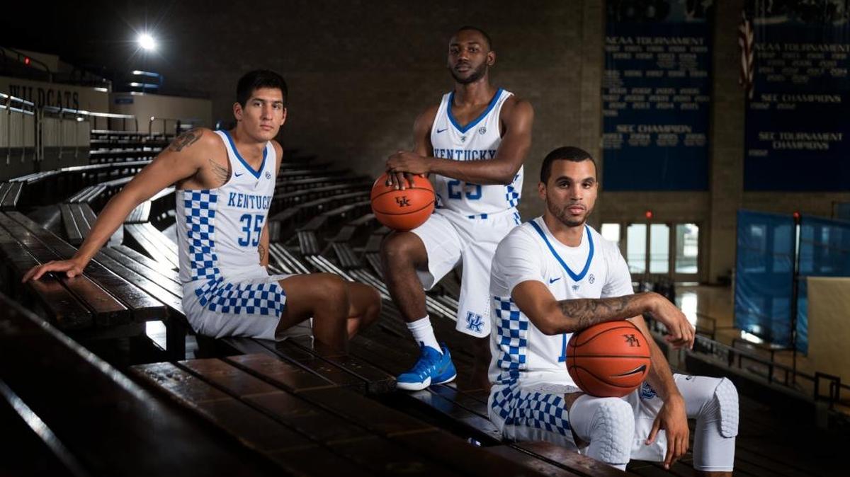 Derek Willis, left, Dominique Hawkins, center, and Mychal Mulder will be celebrated during Kentucky’s Senior Night on Tuesday.