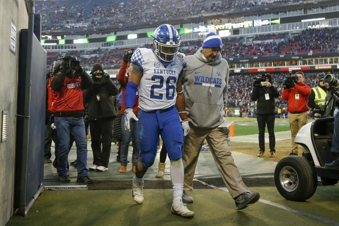 After rushing for only 15 yards on six carries in the 2017 Music City Bowl, Kentucky running back Benny Snell was escorted off the field after being ejected for an unsportsmanlike conduct penalty in what became UK’s 24-23 loss to Northwestern.