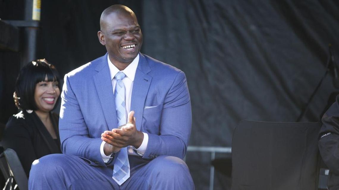 Former UK basketball great Jamal Mashburn was a speaker as the first U.S. assembled Lexus vehicle was unveiled during a ceremony in Georgetown in 2015.