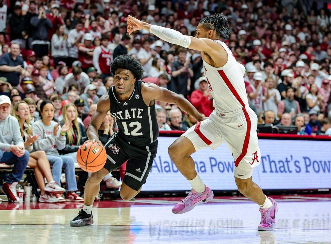 Mississippi State guard Josh Hubbard is leading the SEC in scoring with 23.0 points per game.
