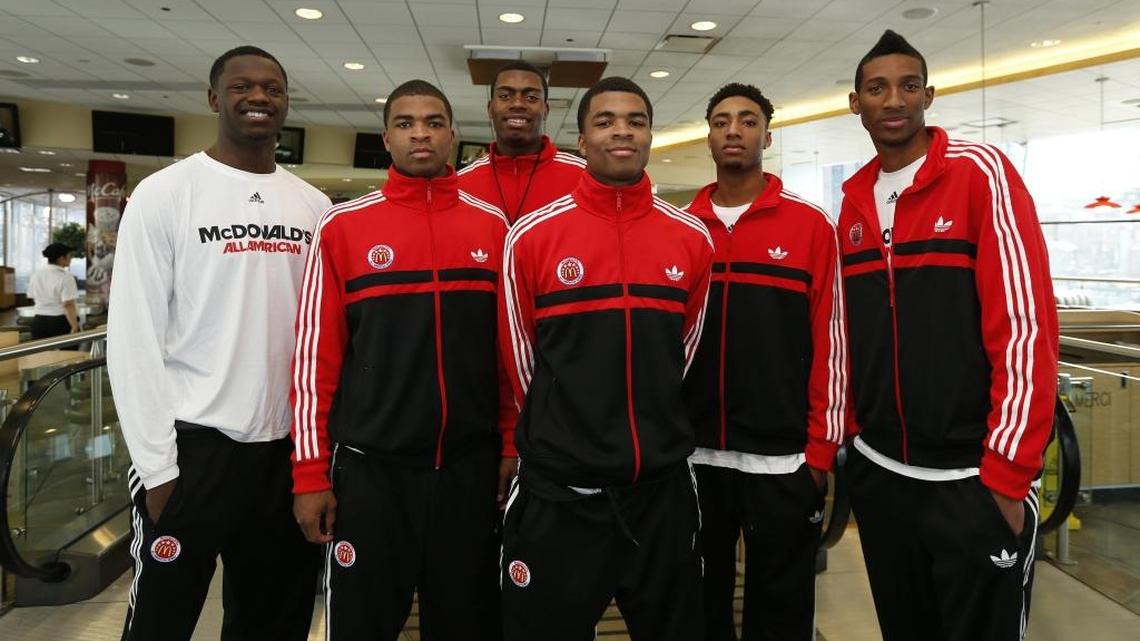 UK had a record six McDonald's All Americans in 2013. From left, Julius Randle, Aaron Harrison, Dakari Johnson, Andrew Harrison, James Young and Marcus Lee.
