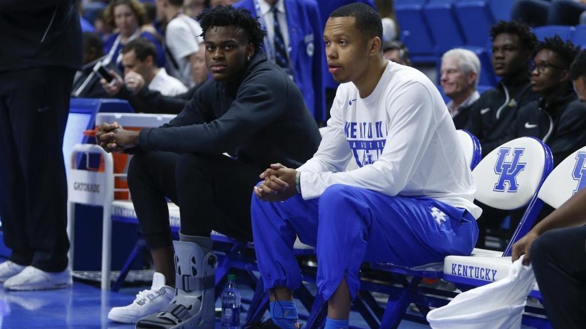 Kentucky freshmen Jarred Vanderbilt, left, and Jemarl Baker have missed all seven Kentucky games with injuries this season.
