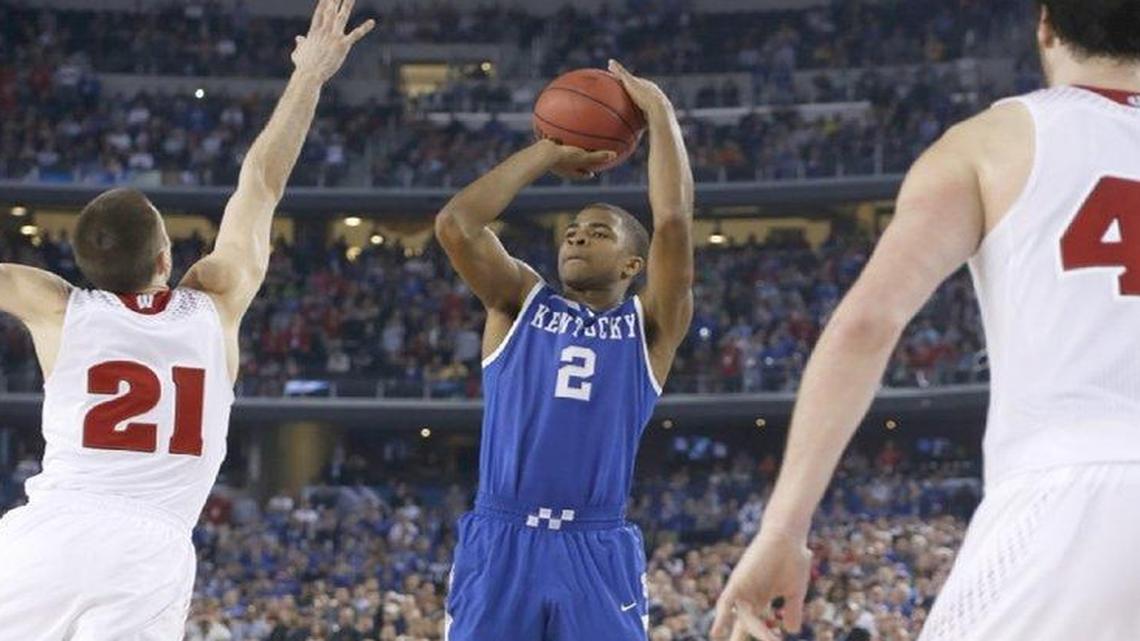 In the 2014 NCAA Tournament Final Four, Aaron Harrison’s three-pointer with 5.7 seconds left gave Kentucky a 74-73 win over Wisconsin. It was the third straight game in which a Harrison trey provided UK’s winning margin.