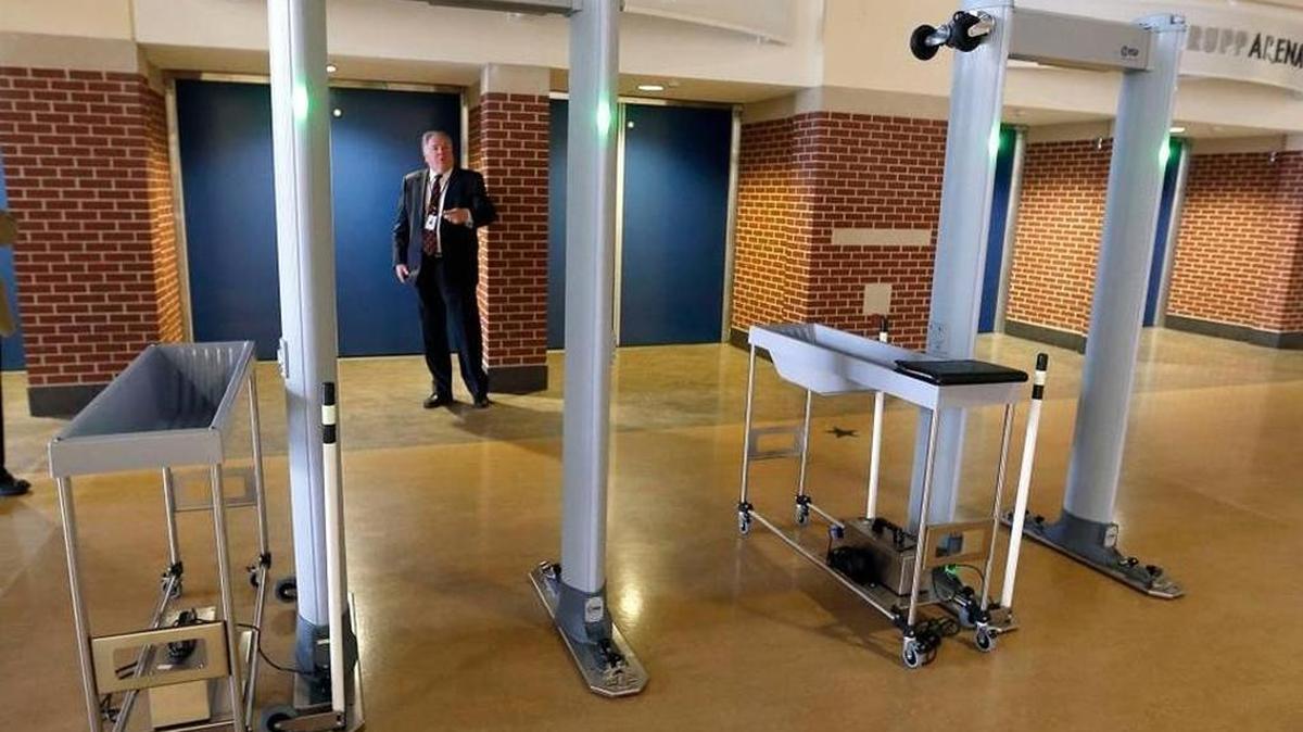 Rupp Arena’s walk-through metal detectors.