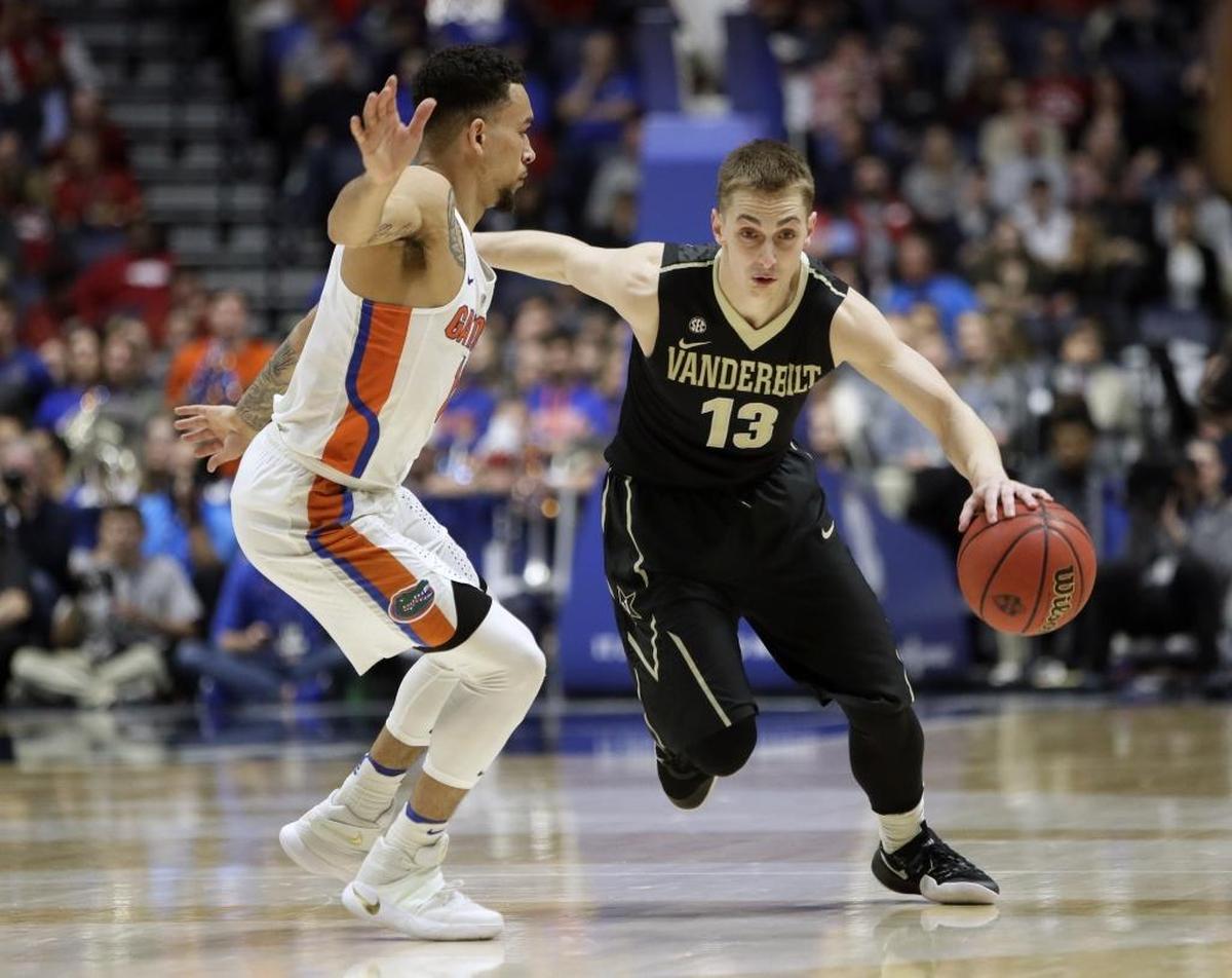 Vanderbilt guard Riley LaChance (13) made 48.6 percent of his three-point attempts last season.