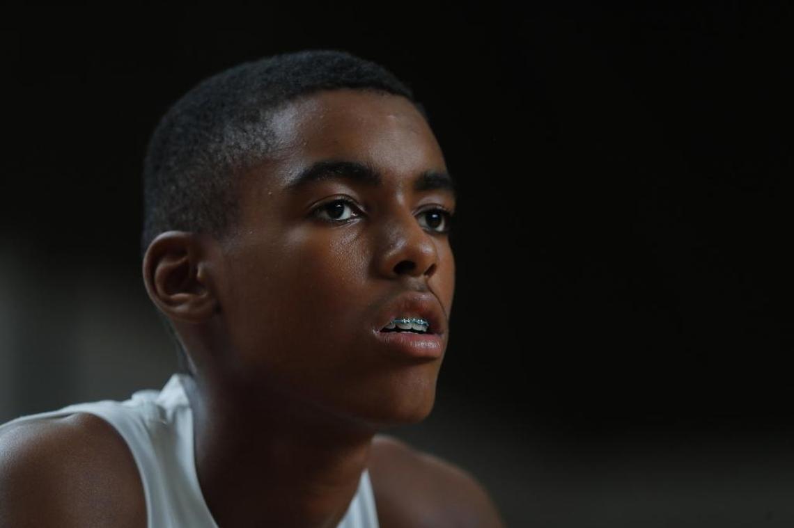 Emoni Bates, during basketball practice in Ypsilanti, Mich., Wednesday, July 12, 2017. Bates is the best 13-year-old basketball player in America, according to some recruiting services. One of his highlight reels on YouTube has been viewed about 1 million times.