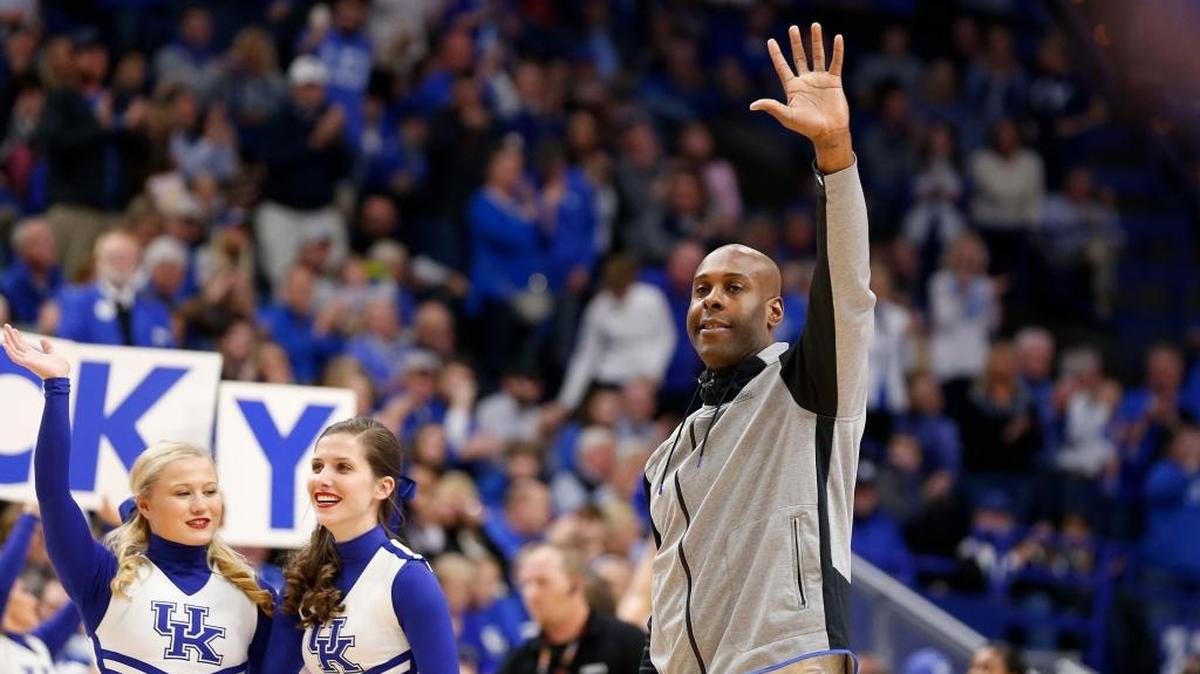 Former UK player Heshimu Evans made the “Y” as the University of Kentucky played the University of Tennessee in Rupp Arena last February.