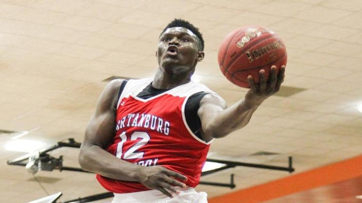 Spartanburg Day’s Zion Williamson (12) is one of the top basketball recruits nationally for the class of 2018.