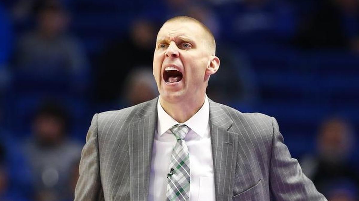 Utah Valley Coach Mark Pope yelled downcourt during his team’s game against Kentucky in Rupp Arena on Nov. 10.