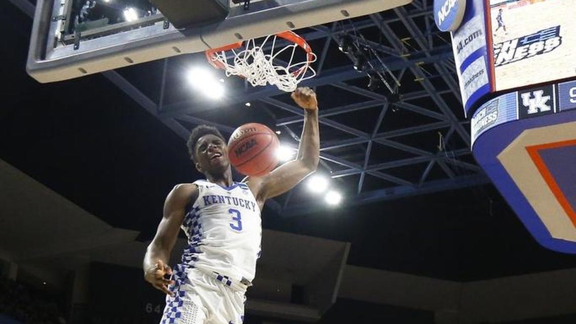 Kentucky freshman Hamidou Diallo dunked the ball against Buffalo during the Cats’ NCAA Tournament victory in Boise, Idaho.
