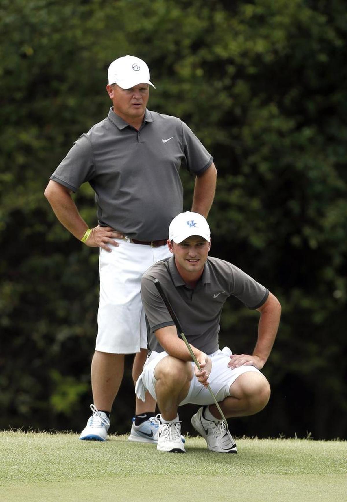 Kentucky golf coach Brian Craig watched over Tyler “Chip” McDaniel during last year’s NCAA regional. Craig’s team won the APR award for a school-record sixth time in a row.