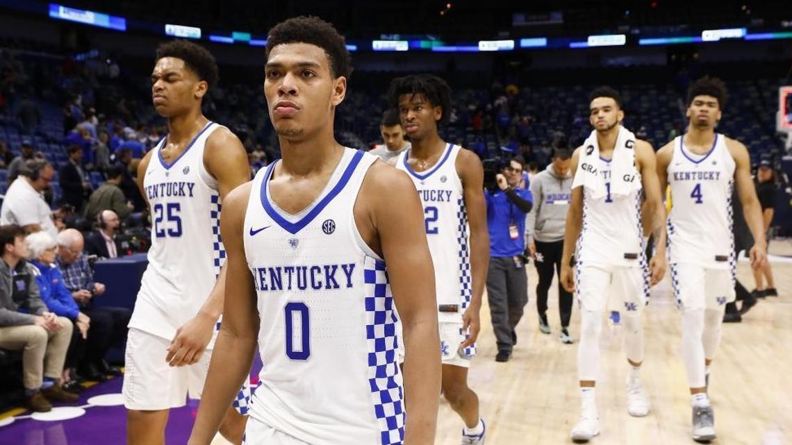 UK’s players leave the court after a loss to UCLA earlier this season.