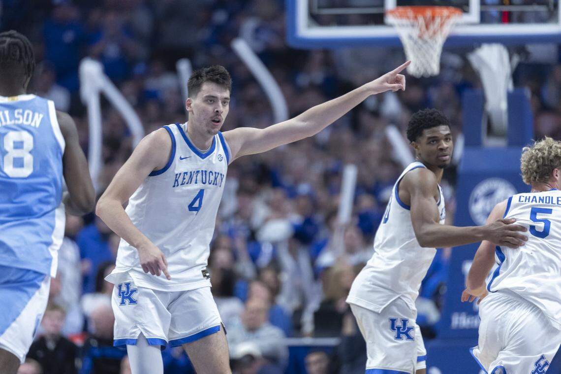 Kentucky forward Andrija Jelavic averaged 5.5 points and 4.0 rebounds for the Wildcats during the 2025-26 season.