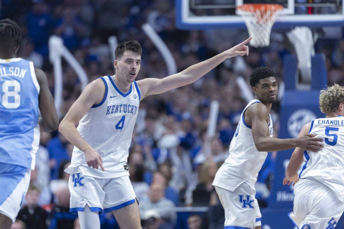 Kentucky forward Andrija Jelavic averaged 5.5 points and 4.0 rebounds for the Wildcats during the 2025-26 season.