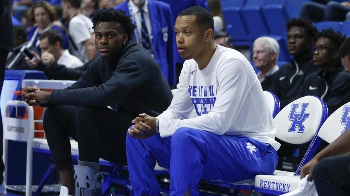 Kentucky forward Jarred Vanderbilt, left, and Jemarl Baker have both been sidelined by injuries ahead of the upcoming season.