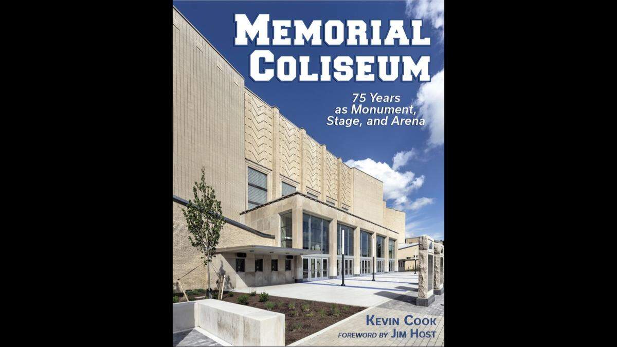 The cover of Kevin Cook’s new book chronicling the history of Memorial Coliseum, the former home of the Kentucky Wildcats men’s basketball team.