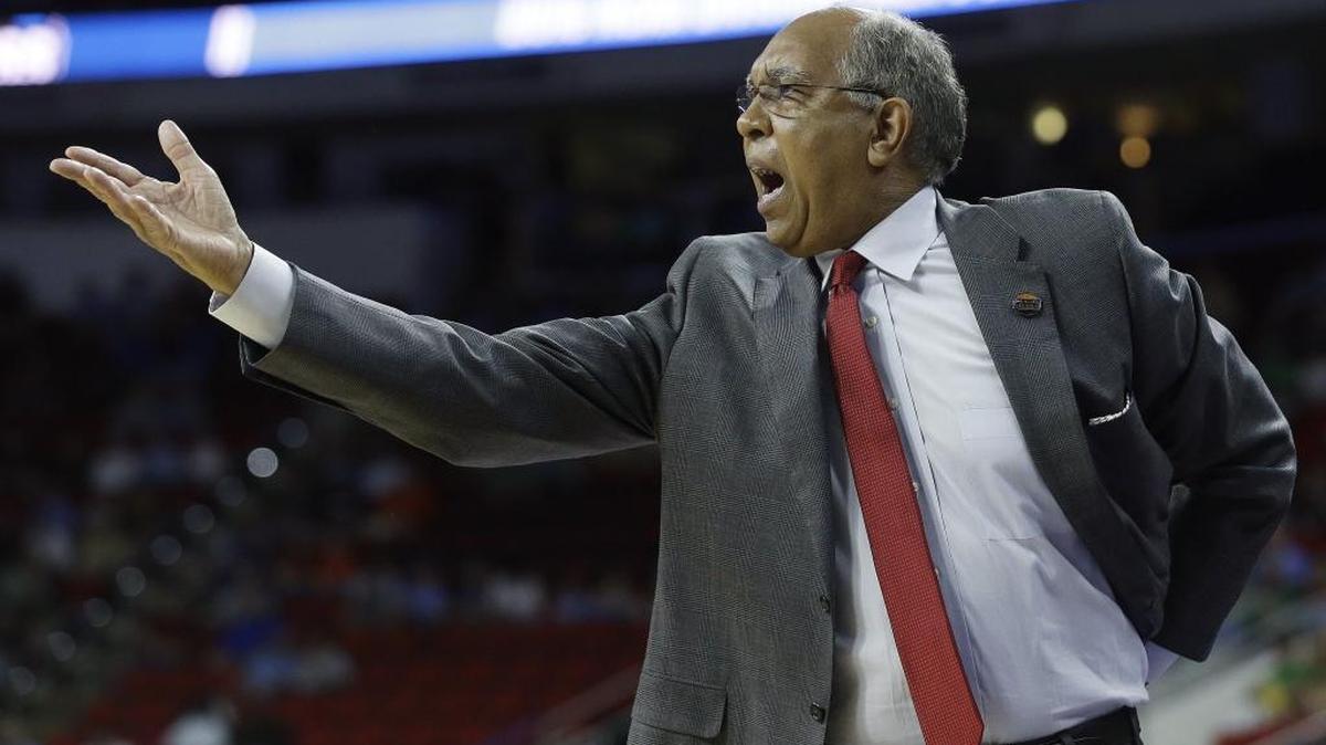 Texas Tech head coach Tubby Smith speaks during a first-round men's college basketball game in the NCAA Tournament against Butler, Thursday, March 17, 2016, in Raleigh, N.C.