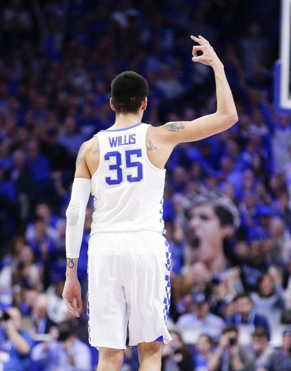 Derek Willis made a total of 108 three-pointers at Kentucky, 102 of them in his final two seasons.