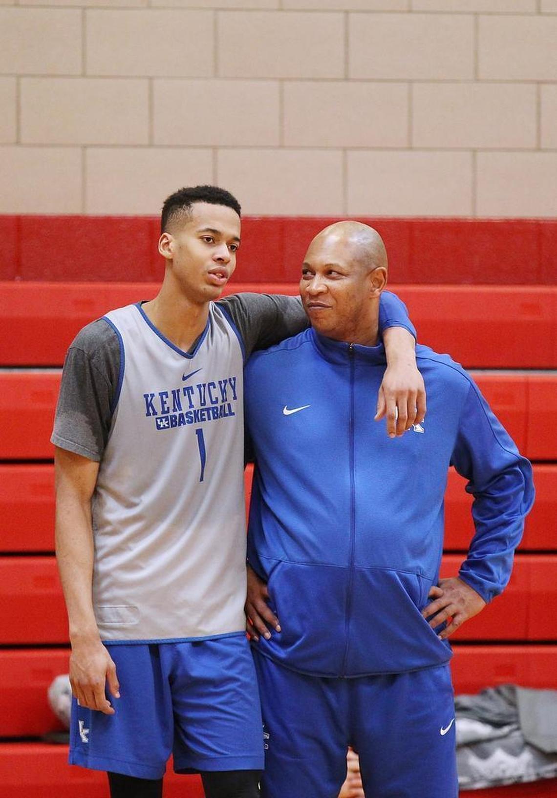 Skal Labissiere, left, was UK’s last top-five commitment. Kenny Payne is the Cats’ top recruiter.