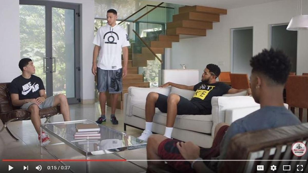 From left to right, Devin Booker, Ben Simmons, Karl-Anthony Towns and D’Angelo Russell are featured in a new commercial from Foot Locker
