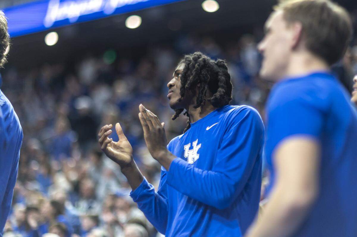 Kentucky forward Jayden Quaintance did not play against Mississippi State on Saturday night due to swelling in his knee.