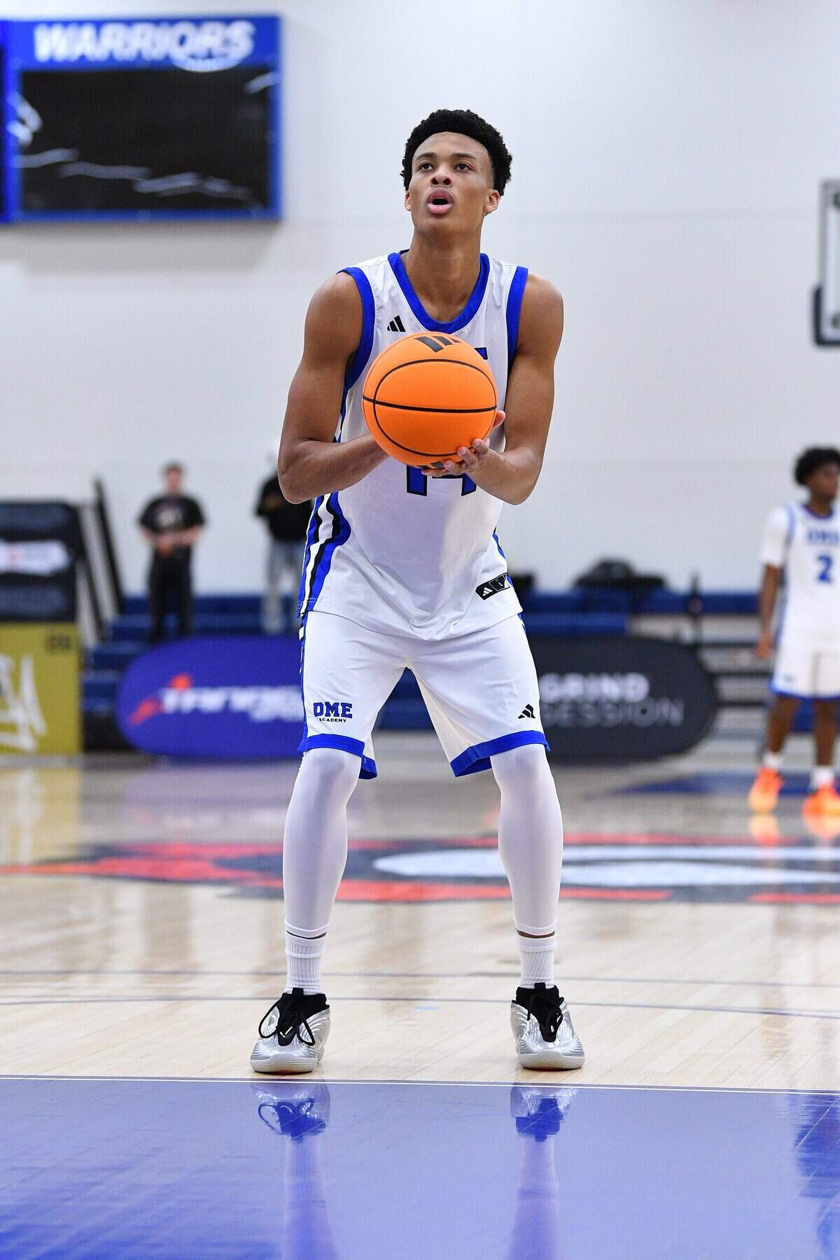 TORRANCE, CA - FEBRUARY 13: DME Academy guard Ryan Hampton (14) shoots a free throw during the Grind Session Los Angeles high school basketball tournament on February 13, 2026 at El Camino College in Torrance, CA. (Photo by Brian Rothmuller/Icon Sportswire via Getty Images)