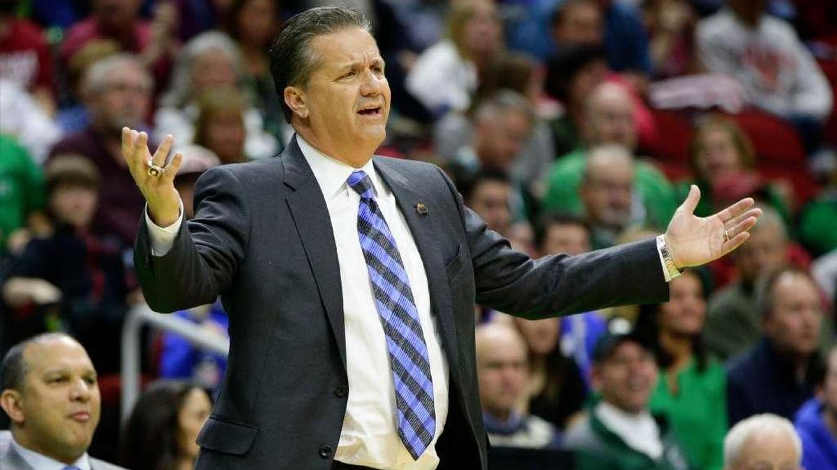 Kentucky Coach John Calipari worked the sidelines in UK’s NCAA Tournament victory over Stony Brook.