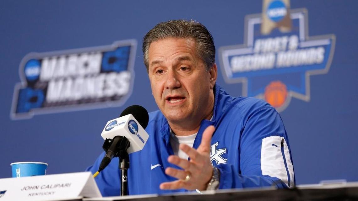 UK Coach John Calipari spoke to reporters at the NCAA Tournament in Indianapolis on Saturday.
