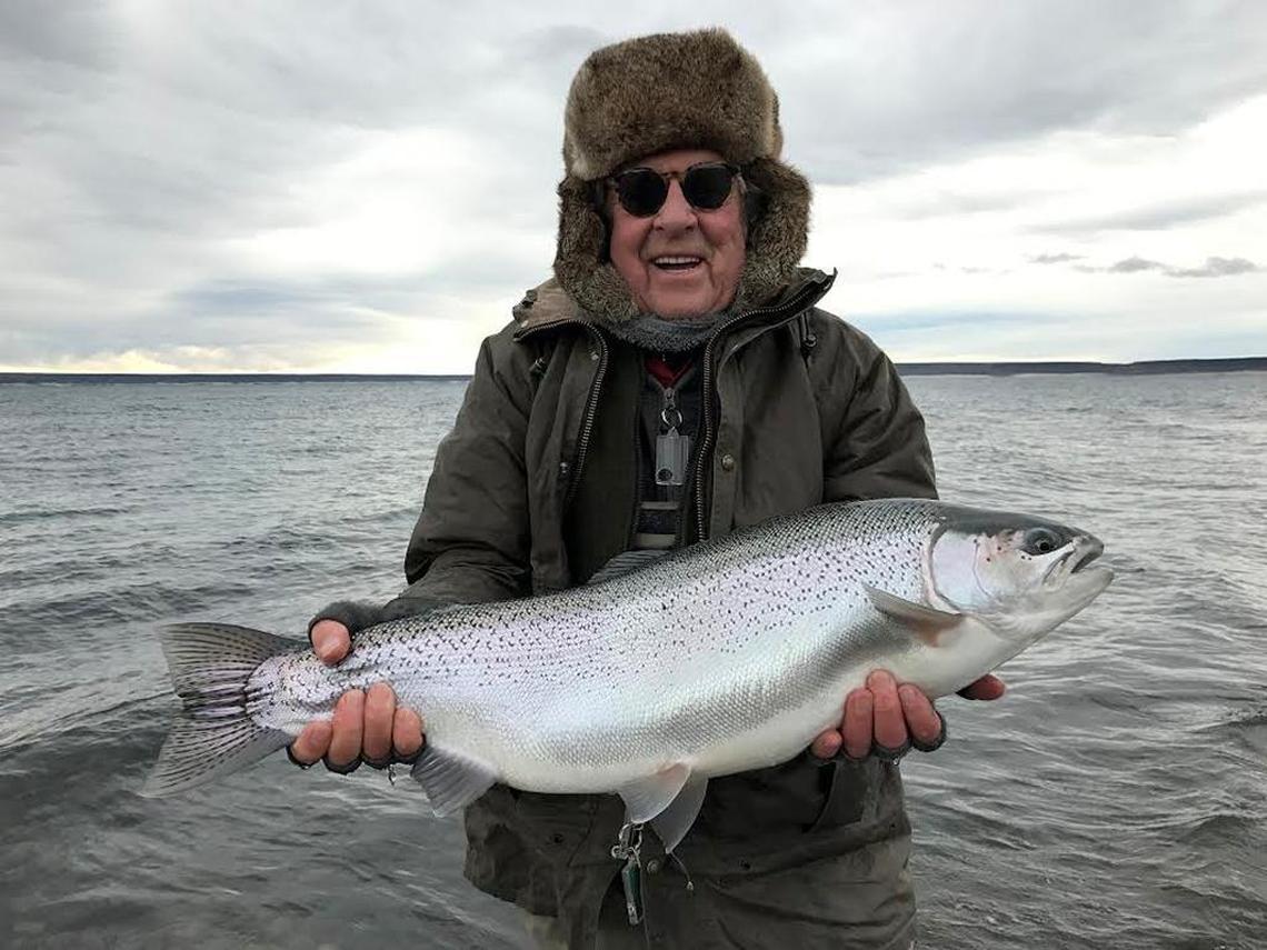 Terry McBrayer showed off a catch from his recent fishing trip to Argentina.