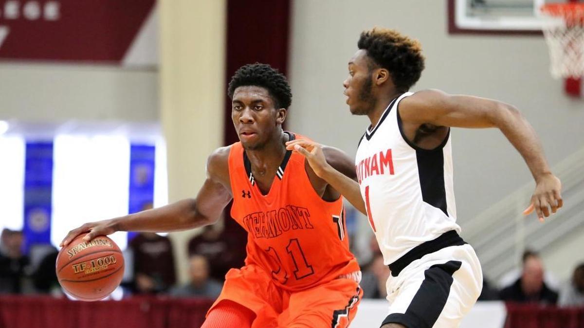 Simi Shittu, left, is entering his senior season at Vermont Academy.