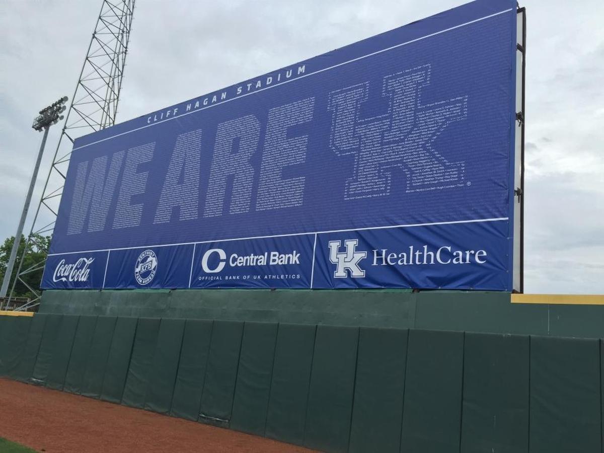 UK gave the right field wall at Cliff Hagan Stadium a facelift this week in recognition of fans and former players.