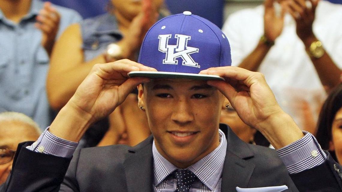 Devin Booker announced his commitment to play college basketball for the University of Kentucky a few months before playing in the McDonald’s All-American Game.