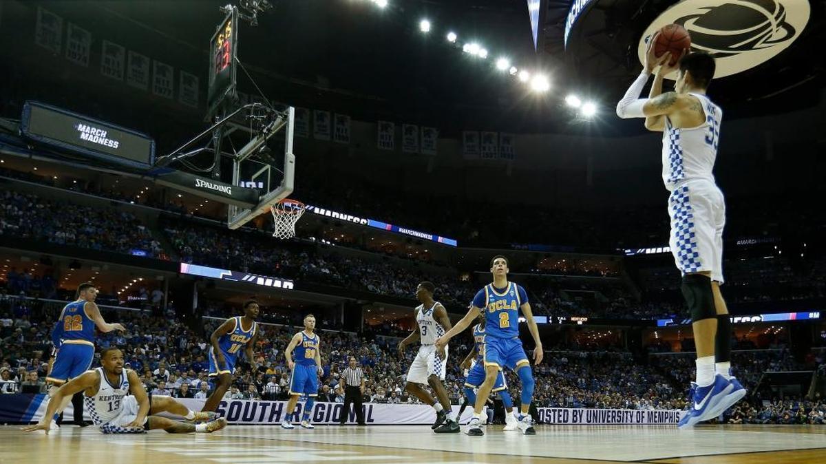 Derek Willis sank a three-pointer from the corner during Friday night’s NCAA Tournament victory over UCLA. The senior forward made 37.7 percent of his shots from beyond the arc this season, hitting 49 of 130 attempts.