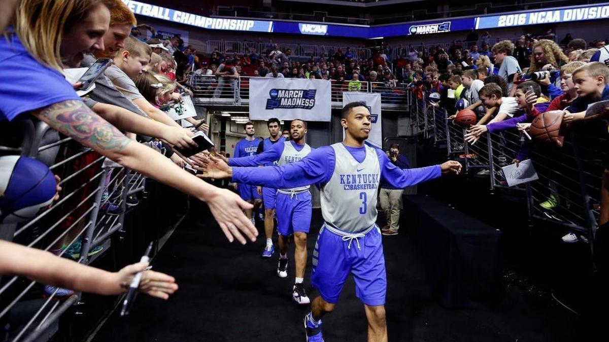Kentucky guard Tyler Ulis took the floor for practice before NCAA Tournament regional play in Des Moines, Iowa, in 2016.