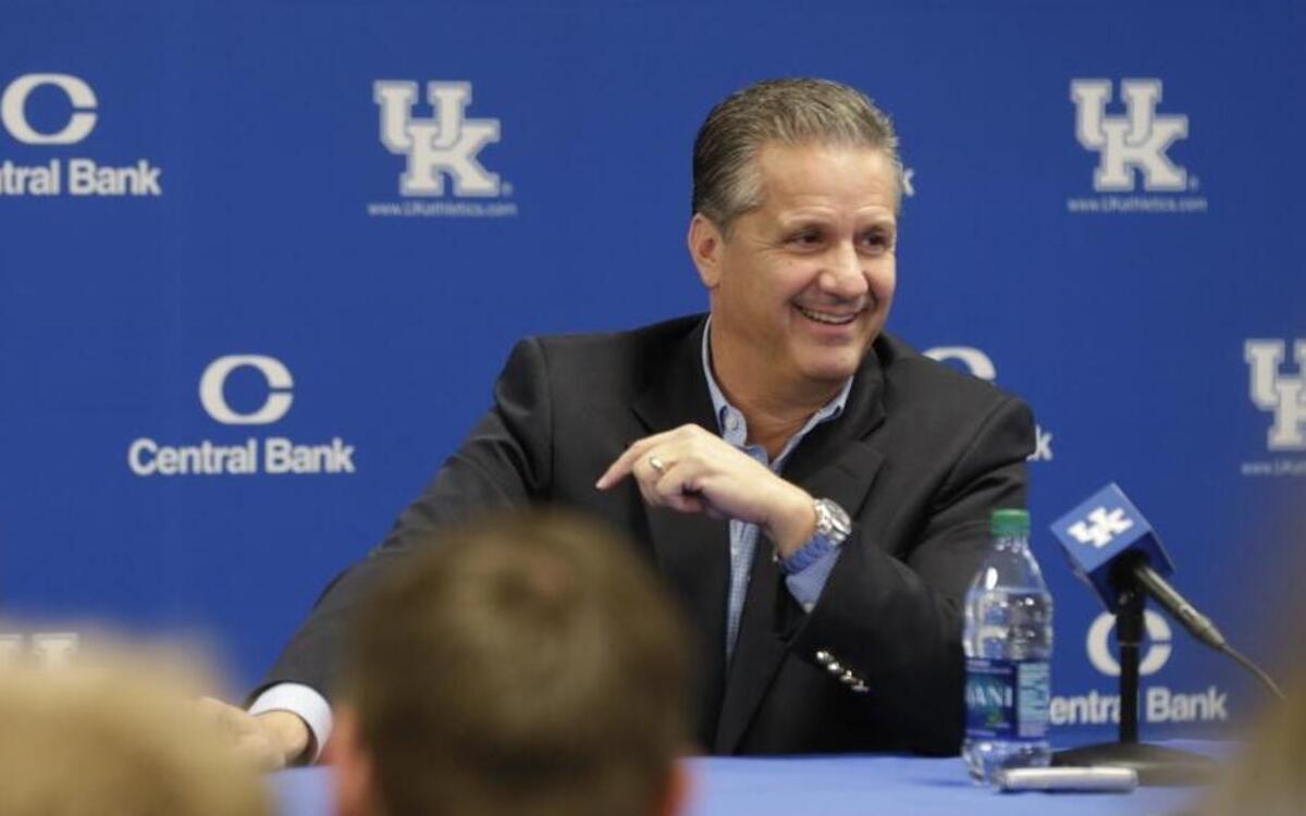 Kentucky Coach John Calipari took questions from reporters at UK’s annual media day last month.