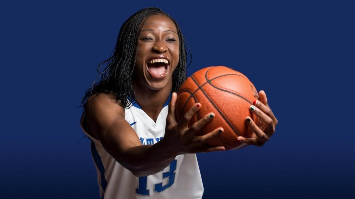 UK’s Evelyn Akhator is just “unbelievably positive all of the time,” said assistant coach Adeniyi Amadou. “You spend enough time around her and she teaches you a lot because she’s lost her mother — the closest person in her life — and just makes a choice every day to just be positive.”