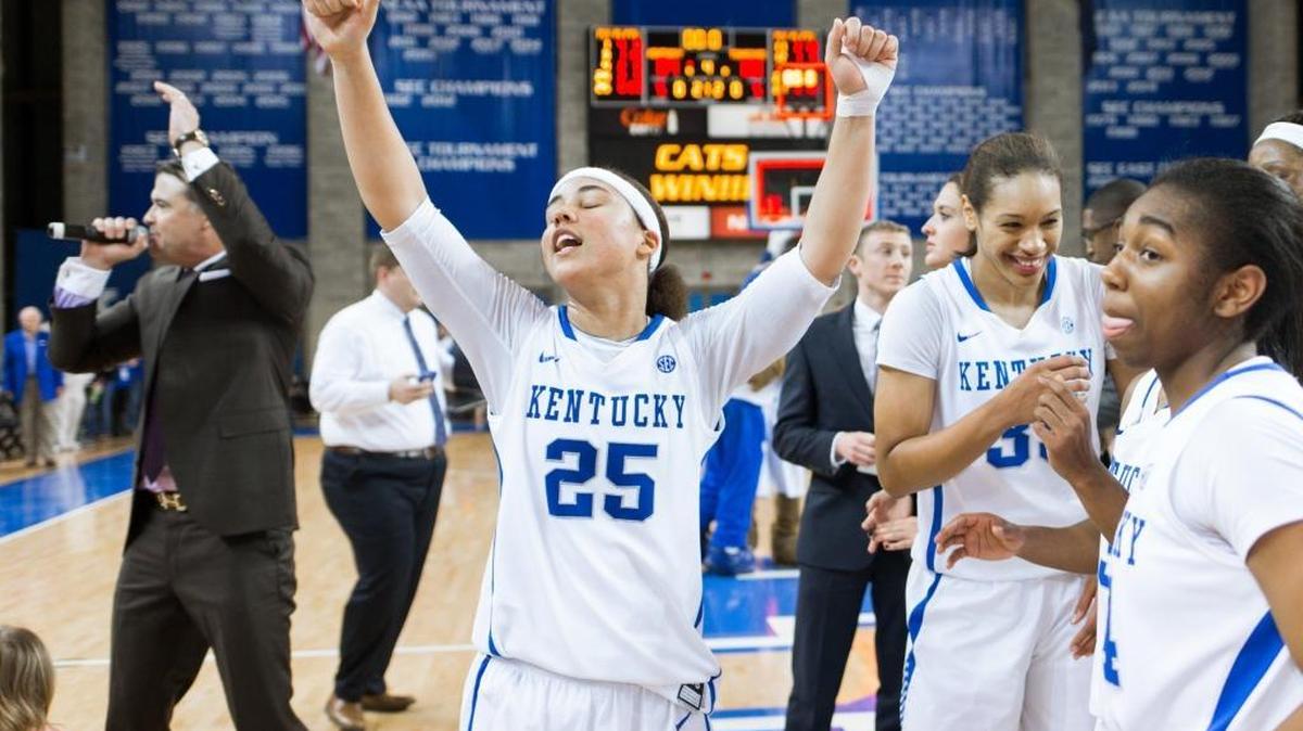 Kentucky guard Makayla Epps exhales after the one point win against Tennessee, 64-63, Monday, Jan. 25, 2016 at Memorial Coliseum in Lexington. Epps led all scores with 23.