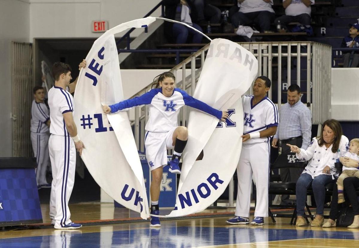 Jessica Hardin was recognized during Kentucky’s Senior Day ceremony before Sunday’s game.