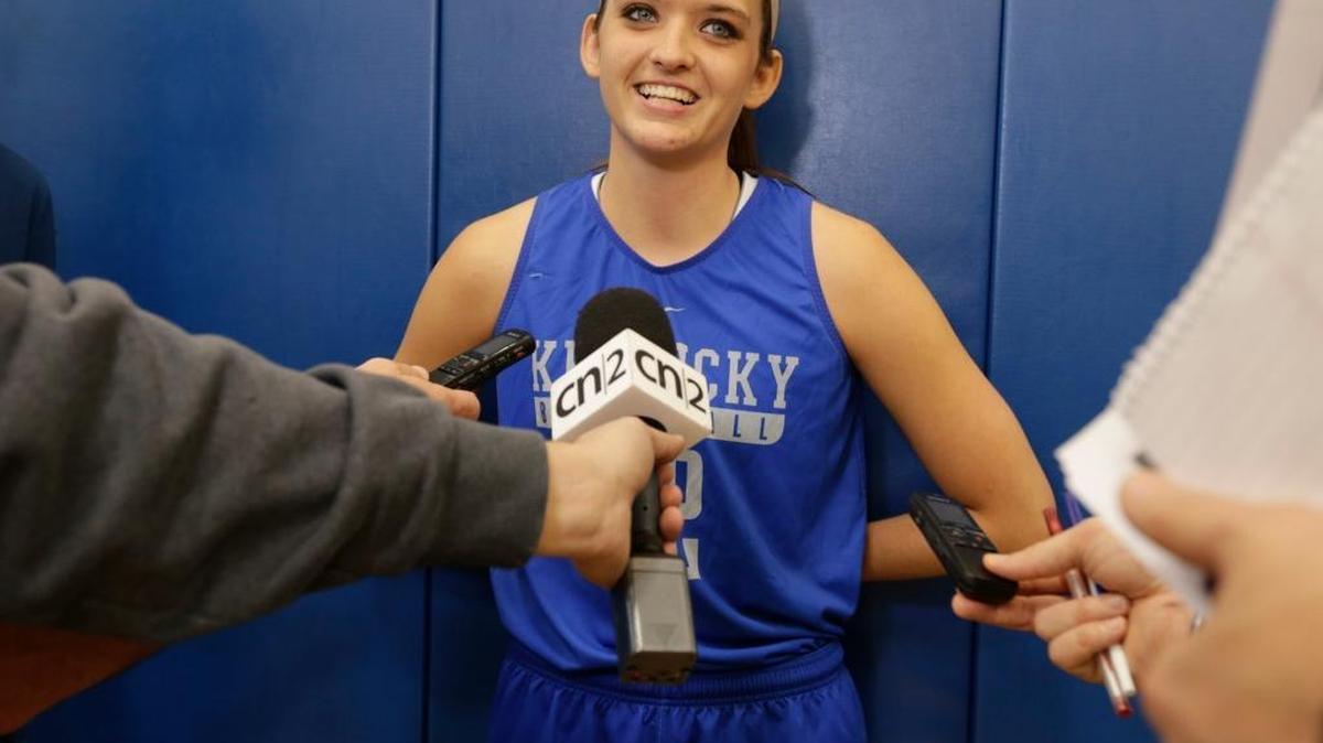 Makenzie Cann took questions during UK’s media day.