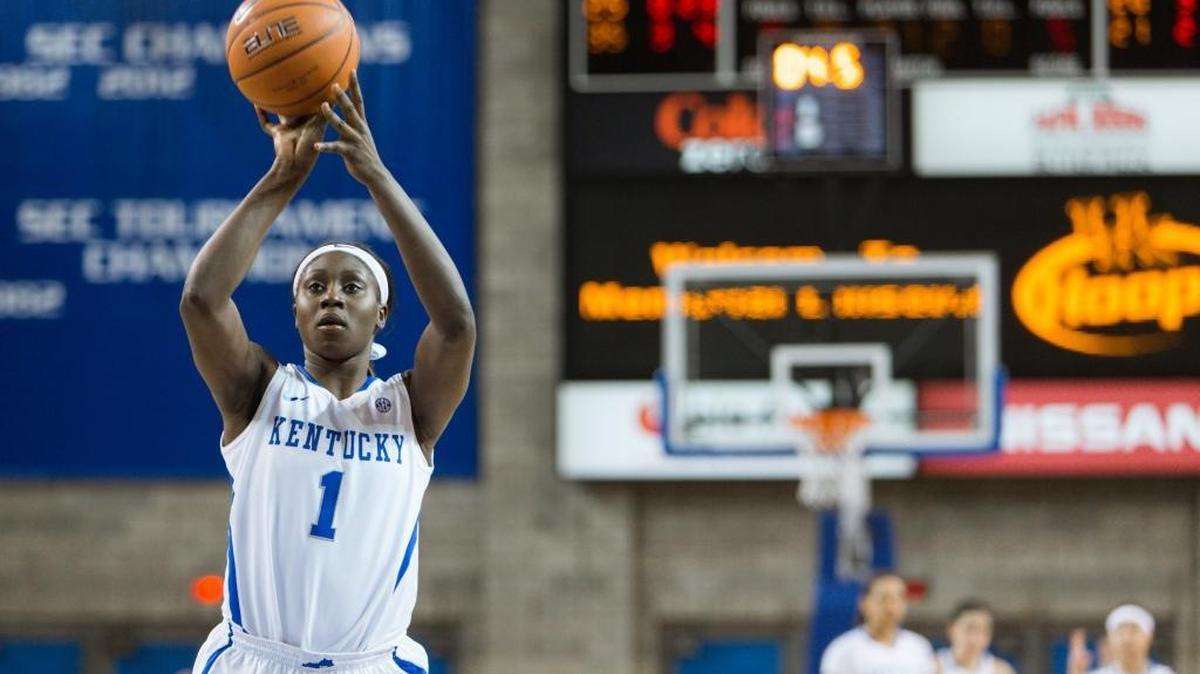 Kentucky forward Batouly Camara shoots two free throws in the final 5 seconds, making one to give UK a 64-63 lead in the second half. The University of Kentucky hosted the University of Tennessee, Monday, Jan. 25, 2016 at Memorial Coliseum in Lexington.